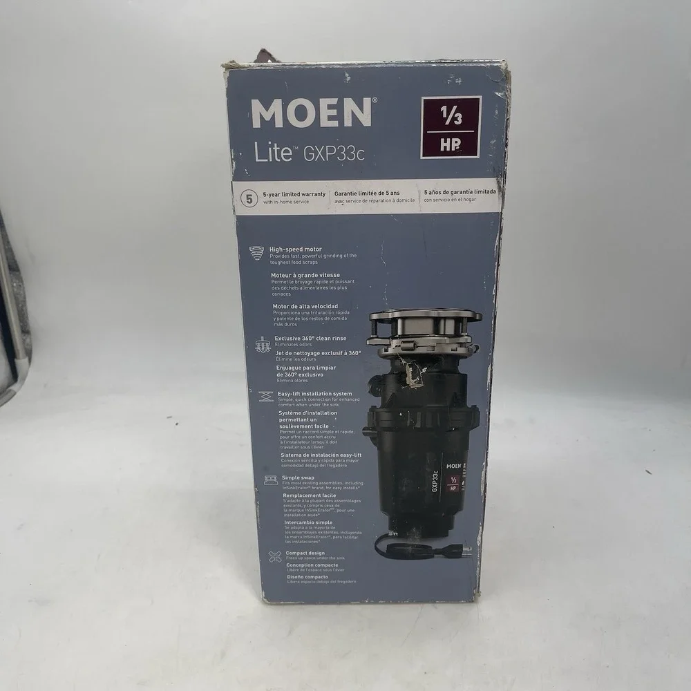 Moen Lite Series GXP33C PRO 1/3 HP Continuous Feed Garbage Disposal Read